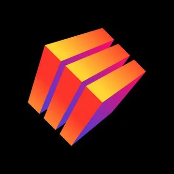 A cube in a perspective image, consisting of three elements Stock Illustration