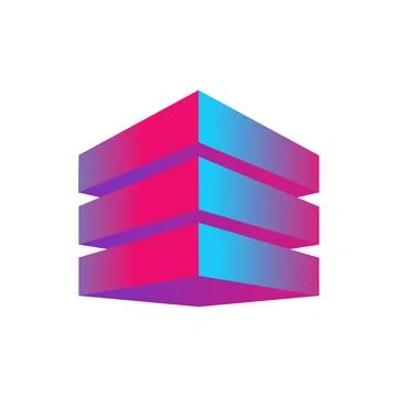 A cube in a perspective image, consisting of three elements Stock Illustration