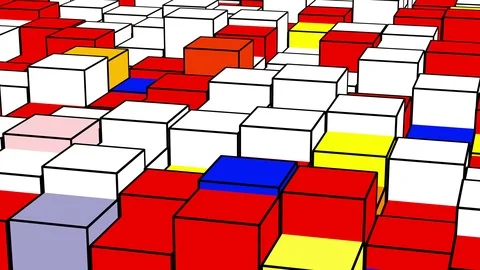 Cube Piet Mondrian 스톡 동영상 123289729