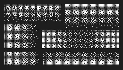 Cube pixel pattern set with white dispersal effect イラスト素材