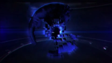 Cube Planet Loopable Background Stock Footage 242007795