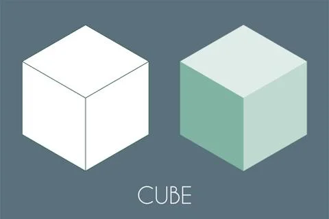 Cube Platonic solid. Sacred geometry vector illustration Stock Illustration