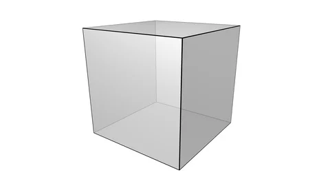 Cube, Platonic solid, transparent white, with alpha channel, 4k 30fps Vídeos de archivo 87190323