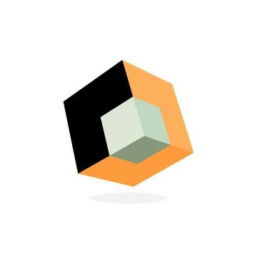 Cube polygon logo image. vector illustration Stock Illustration