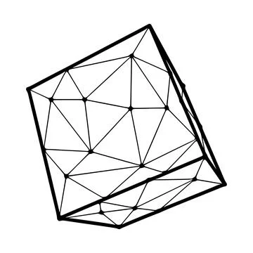 Cube polygonal icon isolated on white background Stock Illustration
