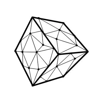 Cube polygonal icon isolated on white background Stock Illustration