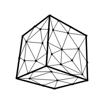 Cube polygonal icon isolated on white background Cube polygonal icon isola... Foto stock