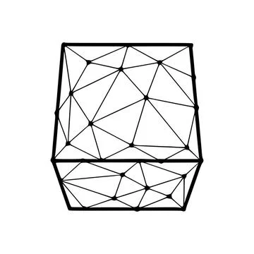 Cube polygonal icon isolated on white background Cube polygonal icon isola... Stock Photos