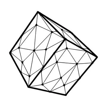 Cube polygonal icon isolated on white background Cube polygonal icon isola... Stock Photos