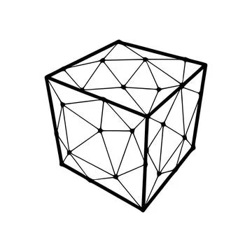 Cube polygonal icon isolated on white background Cube polygonal icon isola... Foto stock