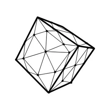 Cube polygonal icon isolated on white background Cube polygonal icon isola... Foto stock