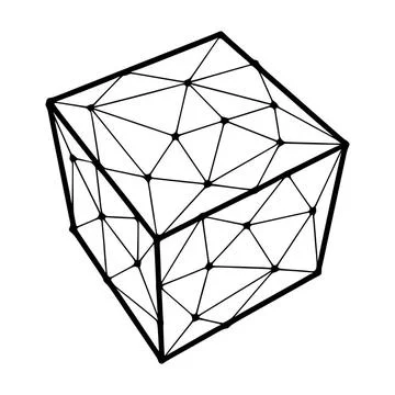 Cube polygonal icon isolated on white background Cube polygonal icon isola... Foto stock