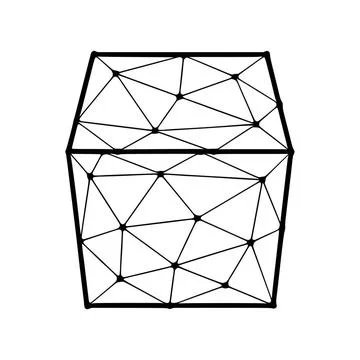 Cube polygonal icon isolated on white background Cube polygonal icon isola... Foto stock