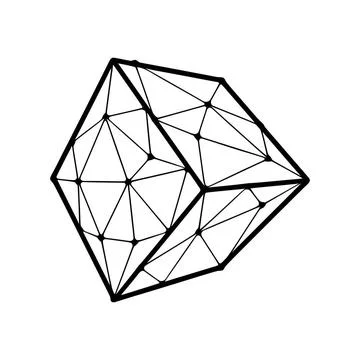 Cube polygonal icon isolated on white background Cube polygonal icon isola... Foto stock