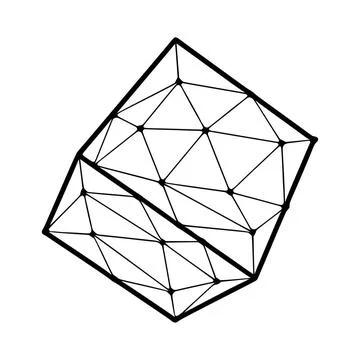 Cube polygonal icon isolated on white background Cube polygonal icon isola... Stock Photos