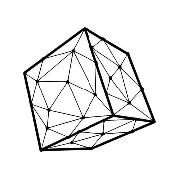 Cube polygonal icon isolated on white background Cube polygonal icon isola... Foto stock