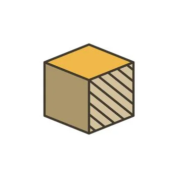 Cube printed by 3D printer vector 3D Print concept colored icon Stock Illustration