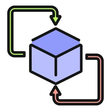 Cube processing an exchange of data arrows Stockillustratie