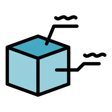 Cube project interaction icon color outline vector Stock Illustration