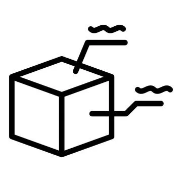 Cube project interaction icon, outline style Stock Illustration