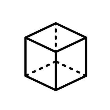 Cube With Projection Icon Stock Illustration