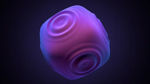 Cube with pulsating diffusers on its edges rotates on dark background Stock Footage 316292202