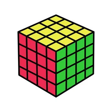 Cube puzzle game. Doodle icon. Nostalgia 80s, 90s. Illustrazione stock