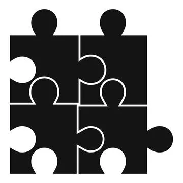 Cube puzzle icon, simple style Stock Illustration
