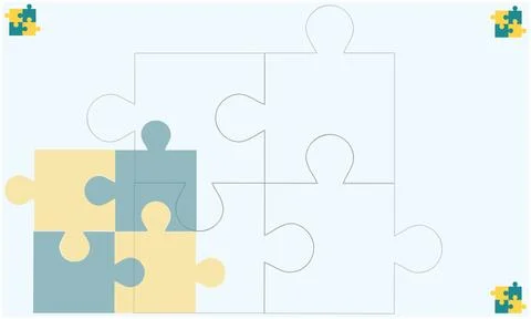 Cube puzzle join together to make a perfect combination Stock Illustration