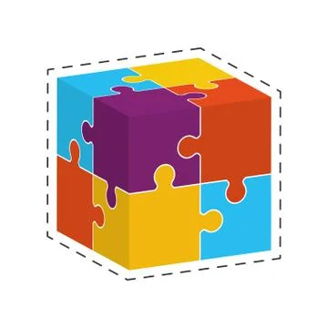 Cube puzzle solution image Illustrazione stock