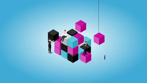 Cube Puzzle Solution Solving business Problem 3d animation Stock Footage 230378680