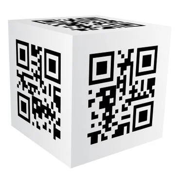 Cube with qr code Illustrazione stock