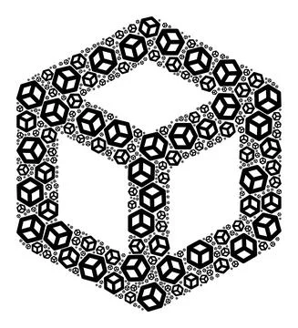 Cube Recursive Icon Composition of Self Items Stock Illustration