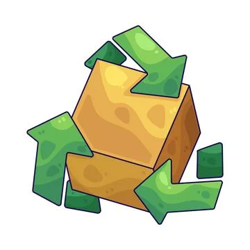 Cube with recycle arrows illustration Stock Illustration