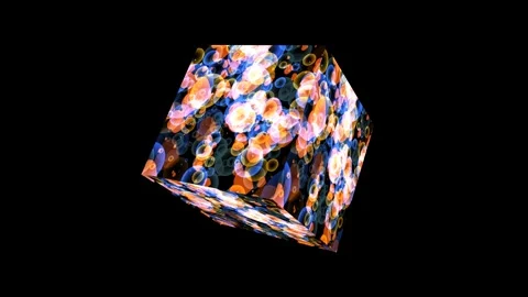 Cube red hearts with gold and dark blue bubbles floating on black screen wi.. Stock-Footage 275178409