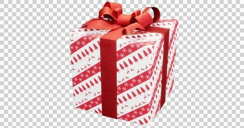 Cube red striped present Foto stock