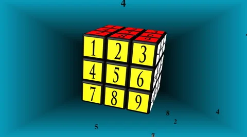 Cube a riddle numerals Video stock 949302