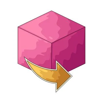Cube with right arrow illustration Stock Illustration
