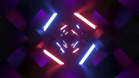 Cube Room Neon Background 库存影片 239847626