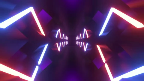 Cube Room Neon Background Stock Footage 239849534