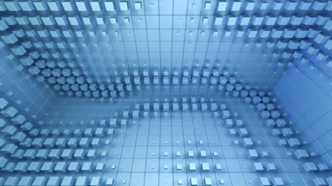 Cube Room Wall Tile Grid Abstract graphical background grade F Vídeo Stock 170966232