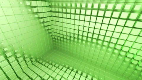 Cube Room Wall Tile Grid Abstract graphical background wave B Video stock 171106558