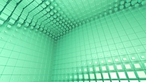 Cube Room Wall Tile Grid Abstract graphical background wave C Stock Footage 171109995