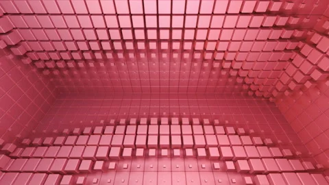 Cube Room Wall Tile Grid Abstract graphical background wave F Video stock 171135897