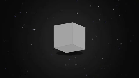 Cube rotating in dark space, technology and data concept, digital Vídeos de archivo 341479669