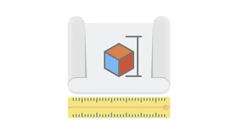 A cube with a ruler resting on top, showcasing basic geometric and measurem.. Stock Footage 332453794