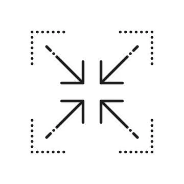 Cube scale with arrows, scalability window icon Stock Illustration