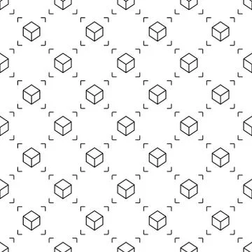 Cube seamless vector pattern. AR background 스톡 일러스트