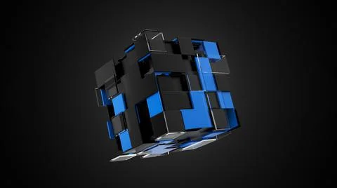 Cube segments Abstract Background 3d render footage 스톡 일러스트