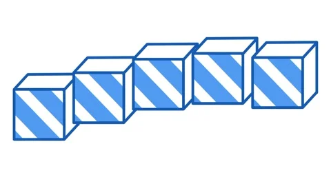 Cube Sequence Row Icon Stock Footage 346804181